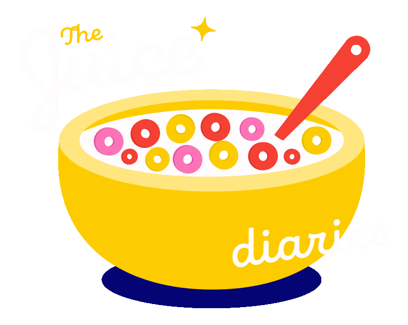 The Juice Diaries: una scodella di cereali con il logo del blog